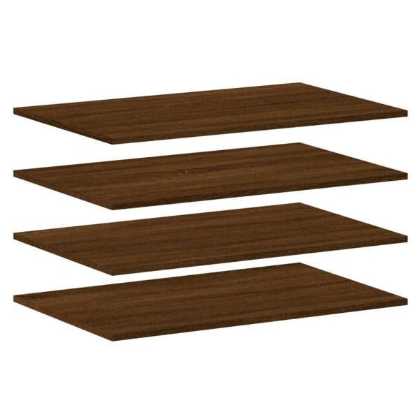 Estantes pared 4 uds madera ingeniería marrón roble 80x50x1,5cm Estantes pared 4 uds madera ingeniería marrón roble 80x50x1,5cm