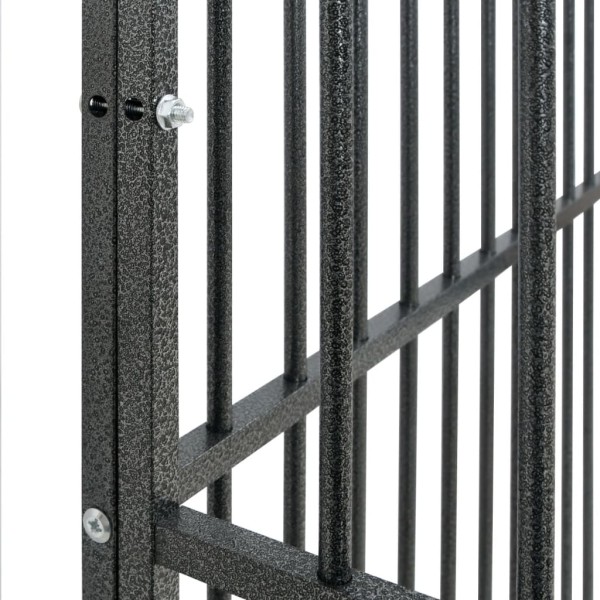 Corralito para perros con 8 paneles acero galvanizado negro