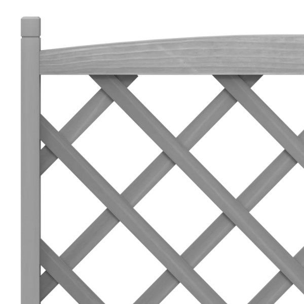 Jardinera con enrejado y ruedas madera maciza de abeto gris Jardinera con enrejado y ruedas madera maciza de abeto gris