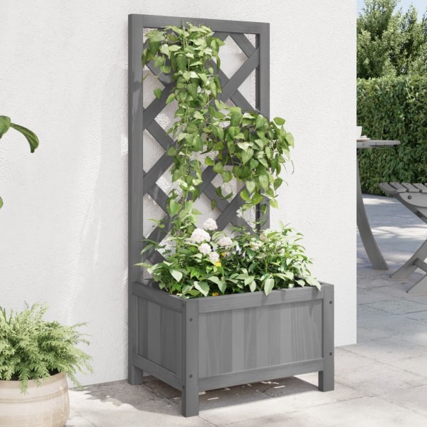 Jardinera enrejada madera maciza de abeto gris Jardinera enrejada madera maciza de abeto gris
