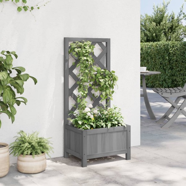 Jardinera enrejada madera maciza de abeto gris Jardinera enrejada madera maciza de abeto gris