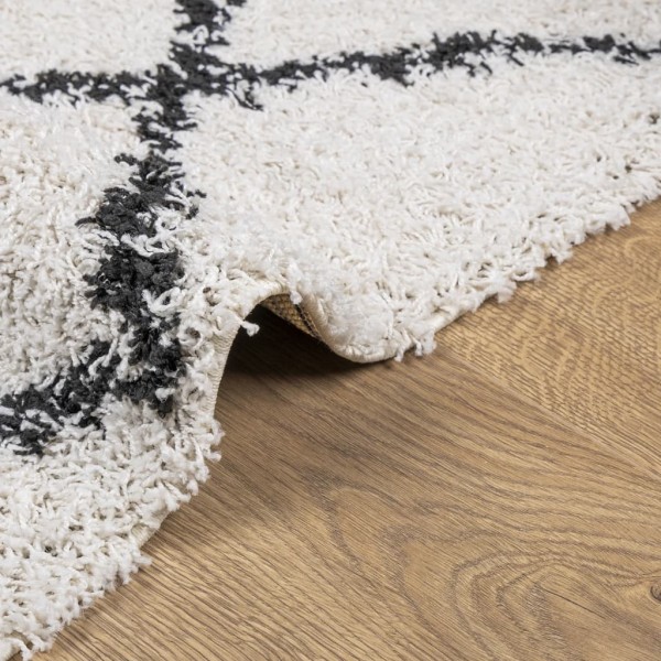 Alfombra de pelo largo moderna crema y negro 120x170 cm Alfombra de pelo largo moderna crema y negro 120x170 cm