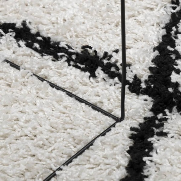 Alfombra de pelo largo moderna crema y negro 120x170 cm Alfombra de pelo largo moderna crema y negro 120x170 cm