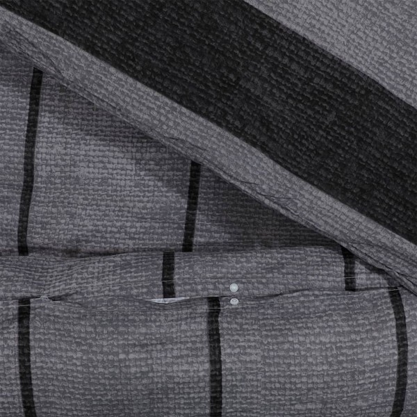 Juego de funda nórdica algodón gris oscuro 200x200 cm Juego de funda nórdica algodón gris oscuro 200x200 cm