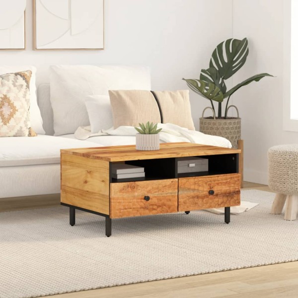 Mesa de centro madera maciza de acacia 80x54x40 cm Mesa de centro madera maciza de acacia 80x54x40 cm