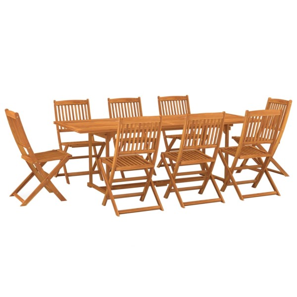 Set de comedor para jardín 9 piezas madera maciza de acacia Set de comedor para jardín 9 piezas madera maciza de acacia