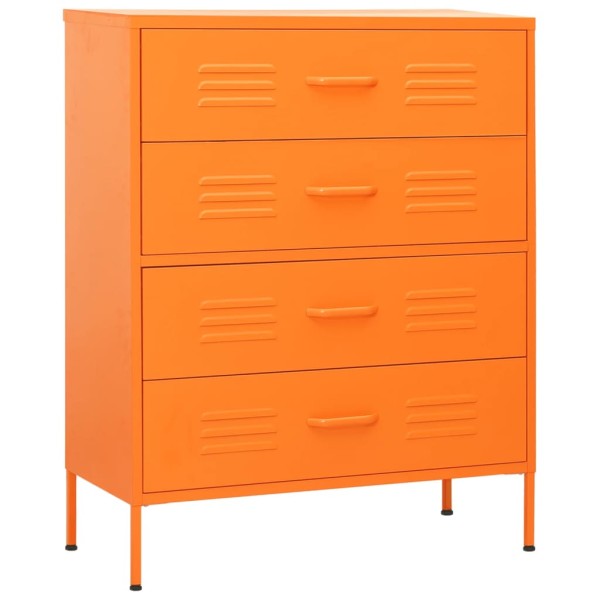 Armario de cajones de acero naranja 80x35x101,5 cm Armario de cajones de acero naranja 80x35x101,5 cm