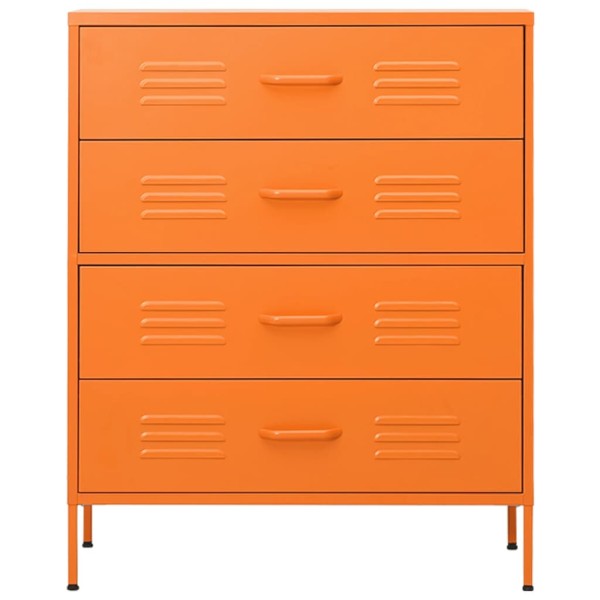 Armario de cajones de acero naranja 80x35x101,5 cm Armario de cajones de acero naranja 80x35x101,5 cm