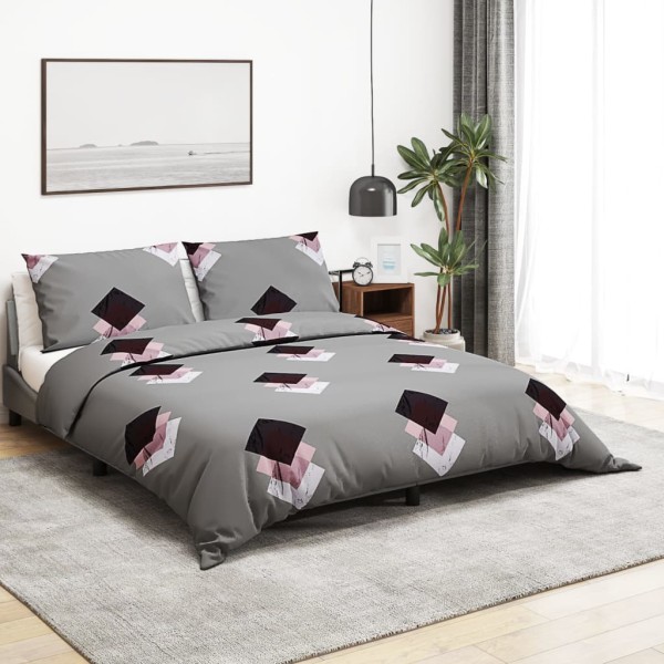 Juego de funda nórdica algodón gris 200x220 cm Juego de funda nórdica algodón gris 200x220 cm