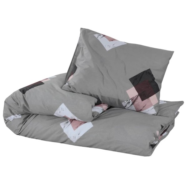 Juego de funda nórdica algodón gris 200x220 cm Juego de funda nórdica algodón gris 200x220 cm