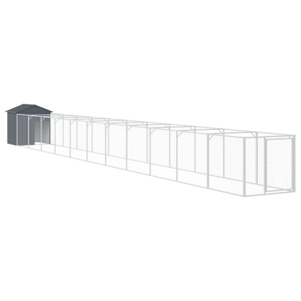 Caseta perros con tejado acero galvanizado gris 117x1221x123 cm Caseta perros con tejado acero galvanizado gris 117x1221x123 cm