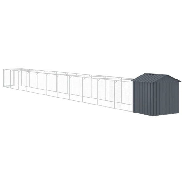 Caseta perros con tejado acero galvanizado gris 117x1221x123 cm Caseta perros con tejado acero galvanizado gris 117x1221x123 cm