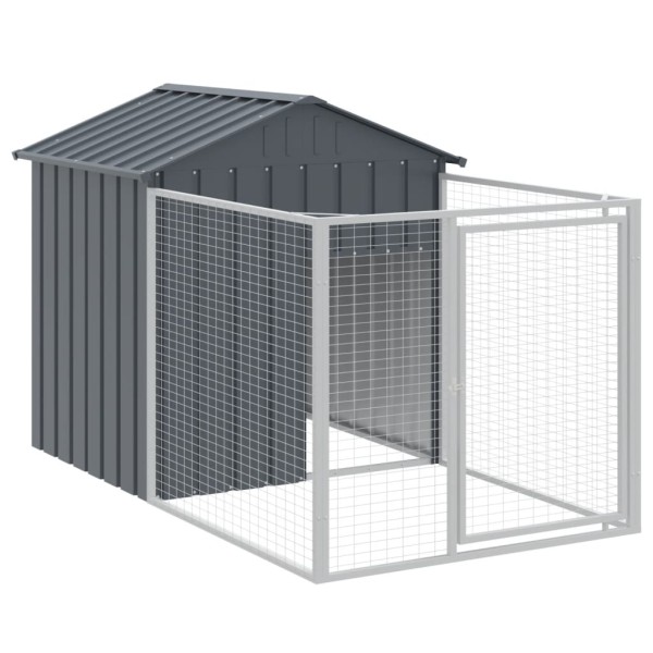 Caseta perros con tejado acero galvanizado gris 117x1221x123 cm Caseta perros con tejado acero galvanizado gris 117x1221x123 cm