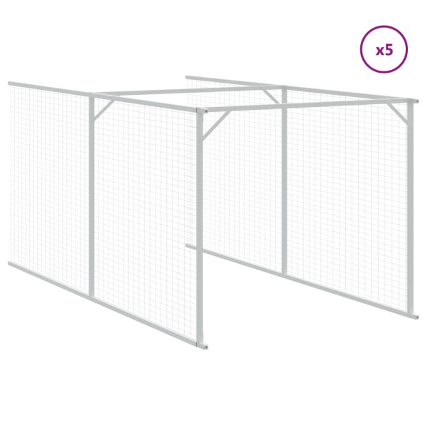 Caseta perros con tejado acero galvanizado gris 117x1221x123 cm Caseta perros con tejado acero galvanizado gris 117x1221x123 cm