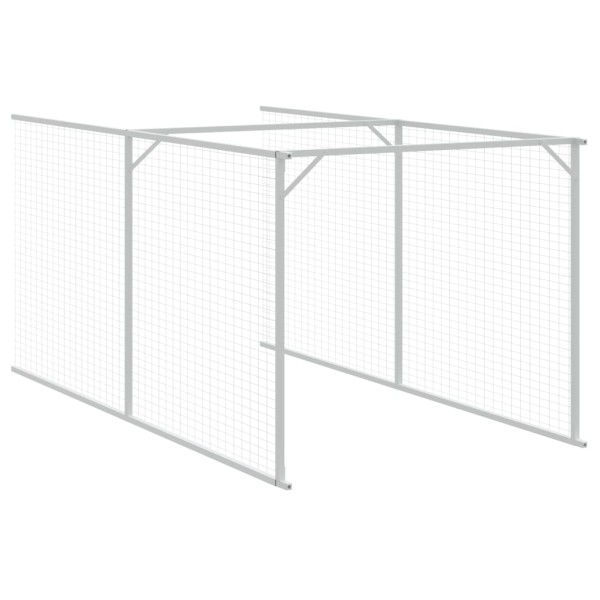 Caseta perros con tejado acero galvanizado gris 117x1221x123 cm Caseta perros con tejado acero galvanizado gris 117x1221x123 cm