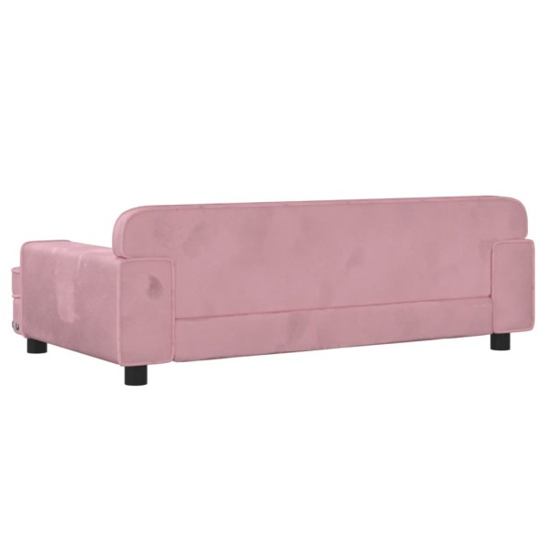 Sofá para niños de terciopelo rosa 90x53x30 cm Sofá para niños de terciopelo rosa 90x53x30 cm
