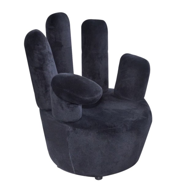 Sillón en forma de mano de terciopelo negro Sillón en forma de mano de terciopelo negro