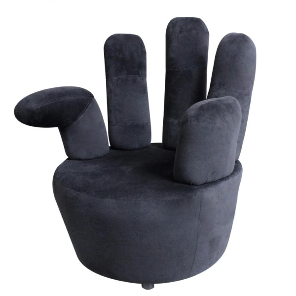 Sillón en forma de mano de terciopelo negro Sillón en forma de mano de terciopelo negro