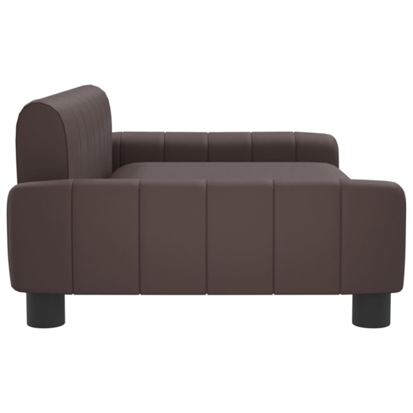 Cama para perros de cuero sintético marrón 90x53x30 cm