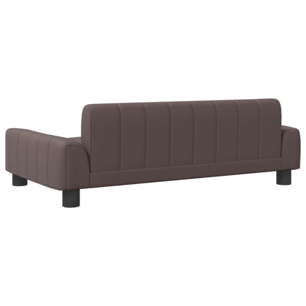 Cama para perros de cuero sintético marrón 90x53x30 cm