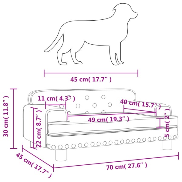Cama para perros de cuero sintético negra 70x45x30 cm Cama para perros de cuero sintético negra 70x45x30 cm