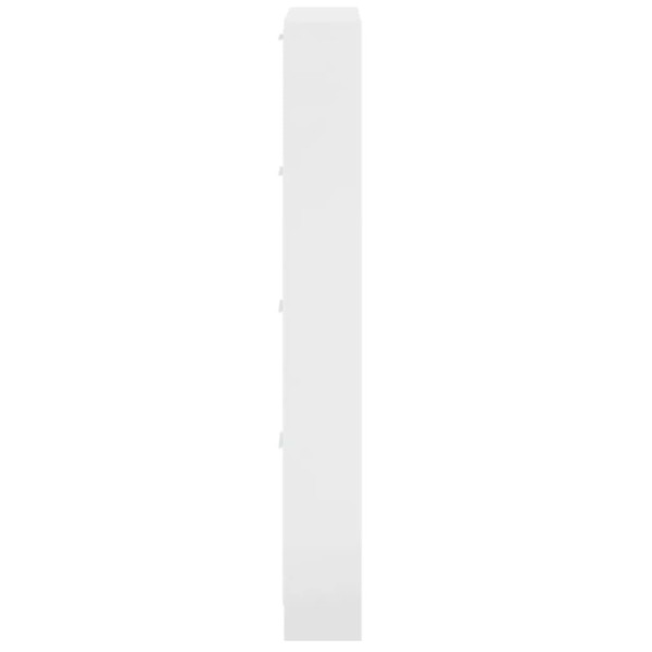 Mueble zapatero madera contrachapada blanco brillo 59x17x150 cm Mueble zapatero madera contrachapada blanco brillo 59x17x150 cm