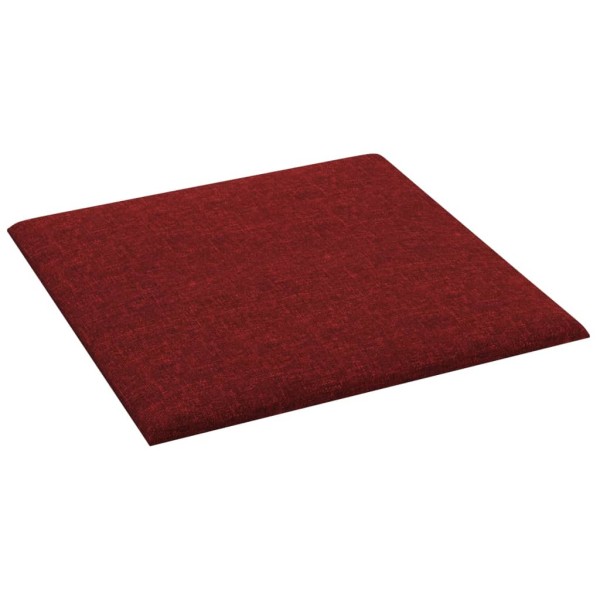 Paneles de pared 12 uds tela rojo tinto 30x30 cm 1,08 m² Paneles de pared 12 uds tela rojo tinto 30x30 cm 1,08 m²