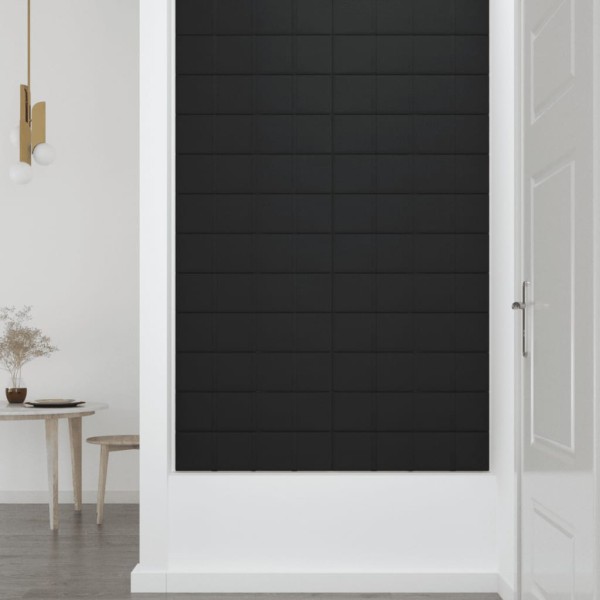 Paneles de pared 12 uds tela negro 60x15 cm 1,08 m² Paneles de pared 12 uds tela negro 60x15 cm 1,08 m²