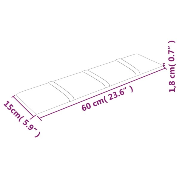 Paneles de pared 12 uds tela negro 60x15 cm 1,08 m² Paneles de pared 12 uds tela negro 60x15 cm 1,08 m²