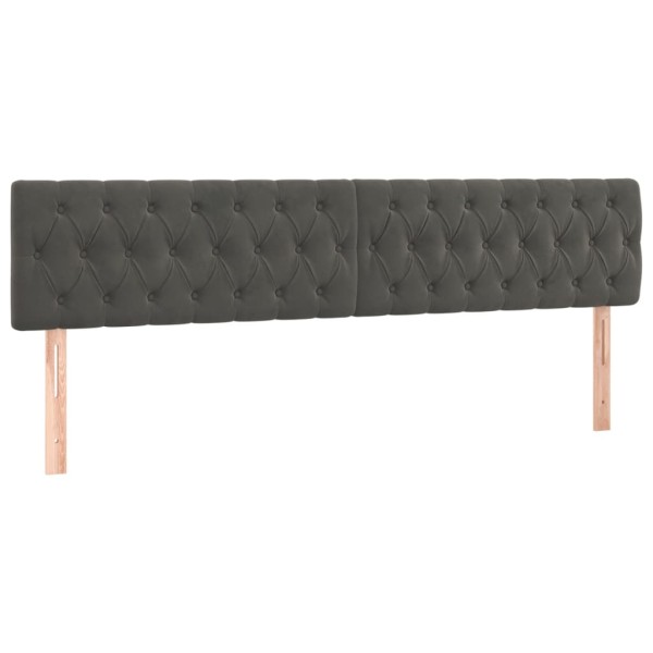 Cabeceros 2 unidades de terciopelo gris oscuro 100x7x78/88 cm Cabeceros 2 unidades de terciopelo gris oscuro 100x7x78/88 cm