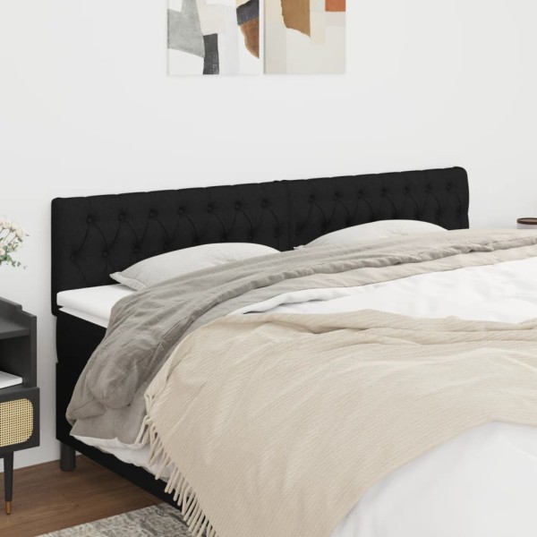 Cabeceros 2 unidades de tela negro 90x7x78/88 cm Cabeceros 2 unidades de tela negro 90x7x78/88 cm
