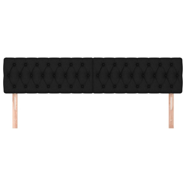 Cabeceros 2 unidades de tela negro 90x7x78/88 cm Cabeceros 2 unidades de tela negro 90x7x78/88 cm