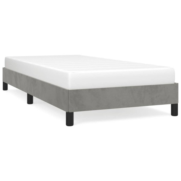 Estructura de cama de terciopelo gris claro 90x190 cm Estructura de cama de terciopelo gris claro 90x190 cm