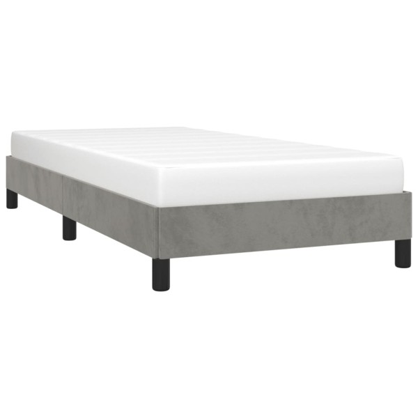 Estructura de cama de terciopelo gris claro 90x190 cm Estructura de cama de terciopelo gris claro 90x190 cm