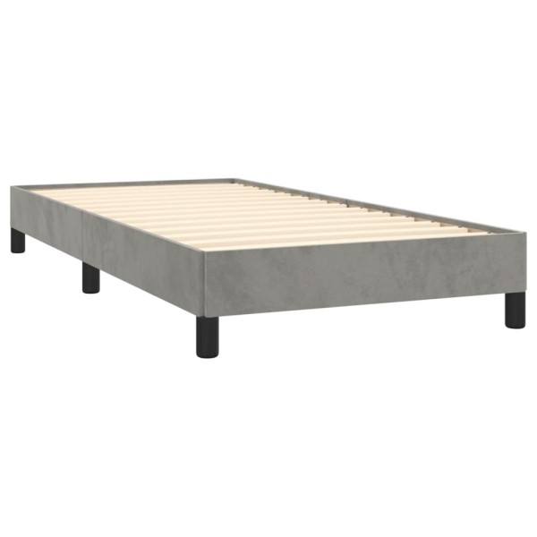 Estructura de cama de terciopelo gris claro 90x190 cm Estructura de cama de terciopelo gris claro 90x190 cm