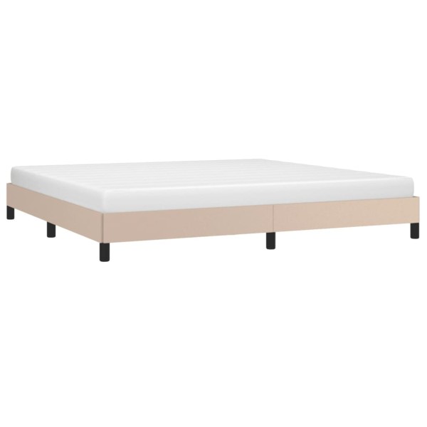 Estructura de cama de cuero sintético capuchino 200x200 cm Estructura de cama de cuero sintético capuchino 200x200 cm