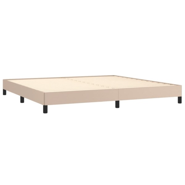Estructura de cama de cuero sintético capuchino 200x200 cm Estructura de cama de cuero sintético capuchino 200x200 cm