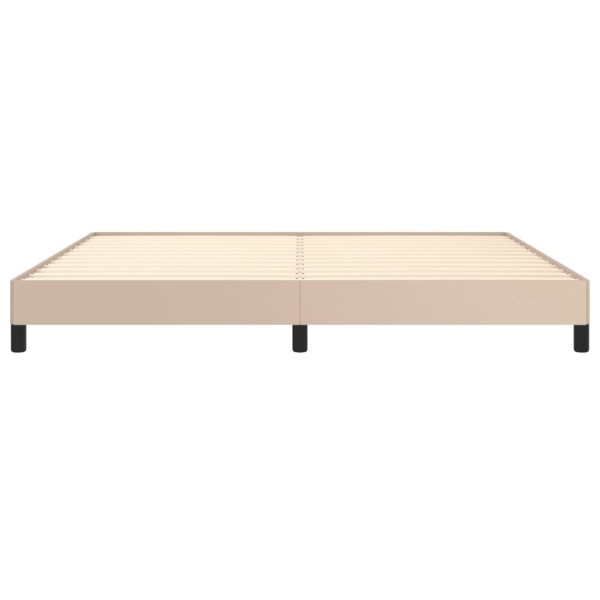 Estructura de cama de cuero sintético capuchino 200x200 cm Estructura de cama de cuero sintético capuchino 200x200 cm