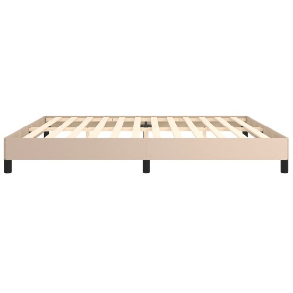 Estructura de cama de cuero sintético capuchino 200x200 cm Estructura de cama de cuero sintético capuchino 200x200 cm
