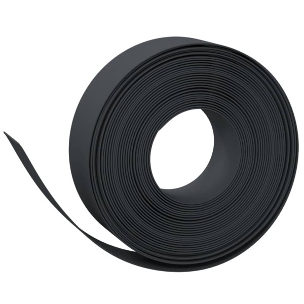 Borduras de jardín 2 uds polietileno negro 10 m 15 cm Borduras de jardín 2 uds polietileno negro 10 m 15 cm