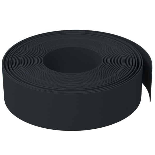 Borduras de jardín 2 uds polietileno negro 10 m 15 cm Borduras de jardín 2 uds polietileno negro 10 m 15 cm