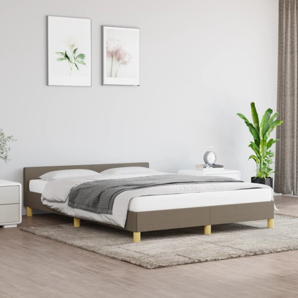 Estructura de cama con cabecero de tela gris taupe 140x190 cm Estructura de cama con cabecero de tela gris taupe 140x190 cm