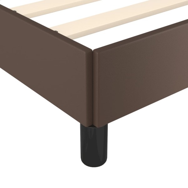 Estructura de cama cabecero cuero sintético marrón 180x200 cm Estructura de cama cabecero cuero sintético marrón 180x200 cm