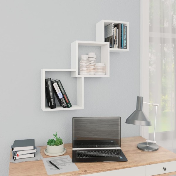 Estante de pared de cubo de madera contrachapada 68x15x68 cm Estante de pared de cubo de madera contrachapada 68x15x68 cm