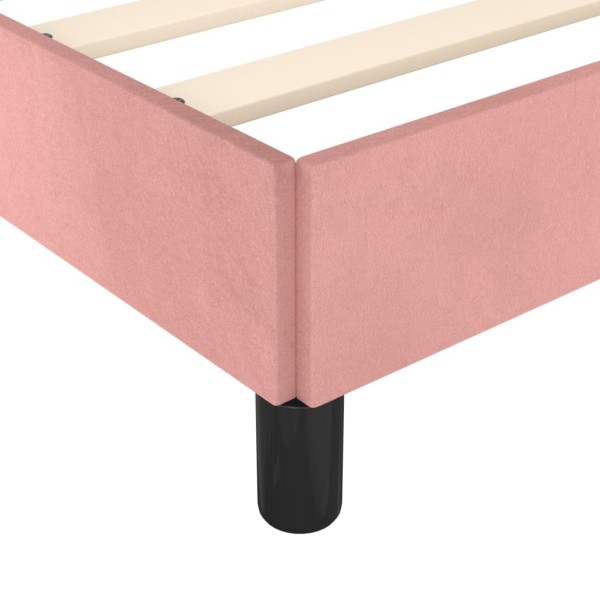 Estructura de cama con cabecero de terciopelo rosa 90x200 cm Estructura de cama con cabecero de terciopelo rosa 90x200 cm