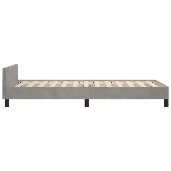 Estructura de cama con cabecero terciopelo gris claro 80x200 cm Estructura de cama con cabecero terciopelo gris claro 80x200 cm