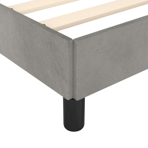 Estructura de cama con cabecero terciopelo gris claro 80x200 cm Estructura de cama con cabecero terciopelo gris claro 80x200 cm
