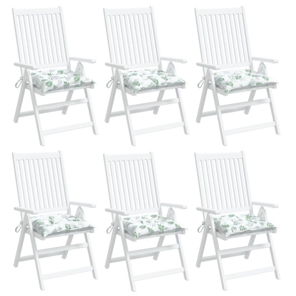 Cojines de silla 6 uds tela Oxford estampado hojas 50x50x7 cm Cojines de silla 6 uds tela Oxford estampado hojas 50x50x7 cm