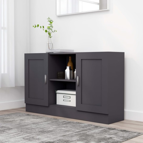 Aparador de madera contrachapada gris 120x30,5x70 cm Aparador de madera contrachapada gris 120x30,5x70 cm
