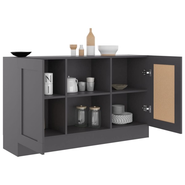 Aparador de madera contrachapada gris 120x30,5x70 cm Aparador de madera contrachapada gris 120x30,5x70 cm